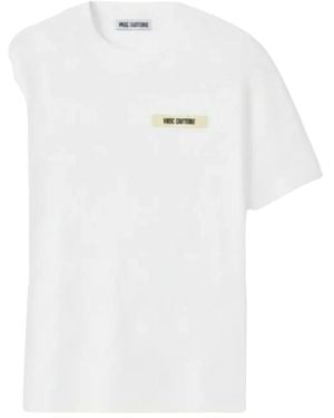 Versace Tops ,Wit ,Katoen Vrsc Couture T-Shirt Patch