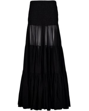 Saint Laurent Rokken ,Zwart ,Elegante Zijden Gerimpelde Maxi Rok