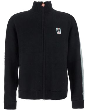 CASABLANCA Schwarzer Logo Patch High Neck Pullover