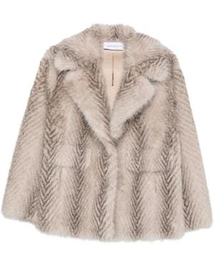SIMONA CORSELLINI Faux Fur Coat - Naturel
