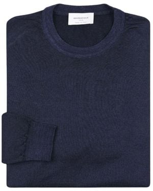 Brooksfield Round-Neck Knitwear - Blue