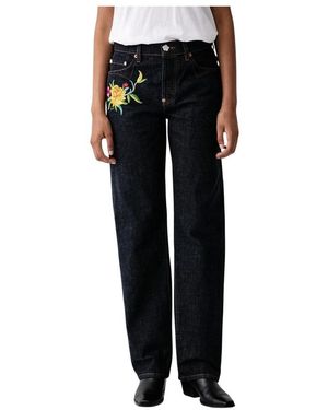 KENZO Wildflower Rechte Jeans - Zwart