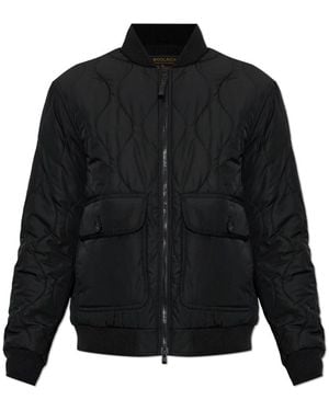 Woolrich Jassen ,Zwart ,Polyester Gevoerd Bomberjack