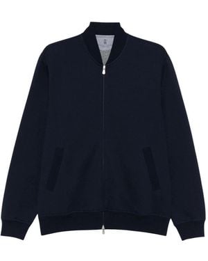 Brunello Cucinelli Jassen ,Blauw ,Bomberjack Met Rits