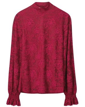 Pom Lace Turtleneck - Rood