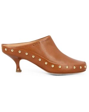Chloé Schoenen ,Bruin ,Leer Junie Heeled Mule