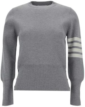 Thom Browne Round-Neck Knitwear - Gris
