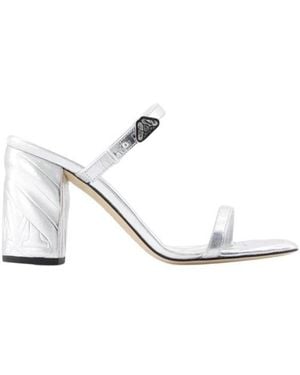 McQueen Schoenen ,Grijs ,Sandalen Met Sculptuurhak - Wit