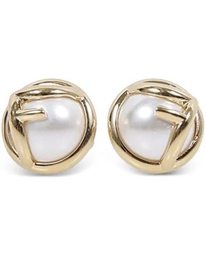 Fendi Accessoires ,Geel ,F Is Earrings - Metallic