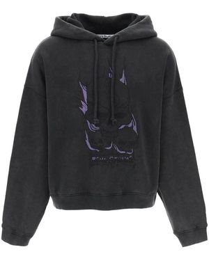 Acne Studios Skull Graphic Print Hoodie - Zwart