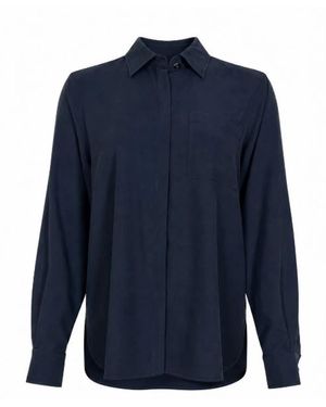 Max Mara Shirt Met Opgestikte Zakken En Lange Mouwen - Blauw