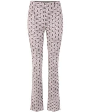 Marc Cain Grafische Print Elastische Scubajersey Broek - Grijs