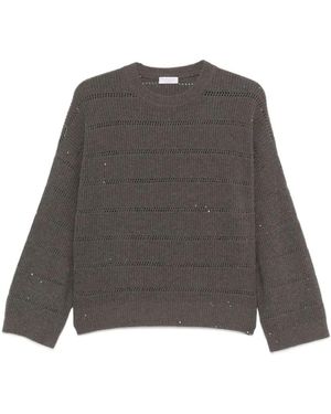 Brunello Cucinelli Paillet Sweater Stijlvolle Mode - Grijs