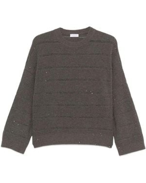 Brunello Cucinelli Paillet Sweater Stijlvolle Mode - Grijs