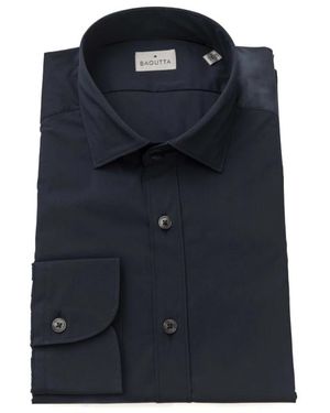 Bagutta Slim Fit Baumwollhemd - Blau
