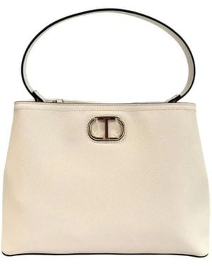 Twinset Elegante Handtasche Aus Kunstleder Mit Geräumigem Innenfach - Natur