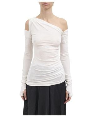 Isabel Benenato Long Sleeve Tops - White