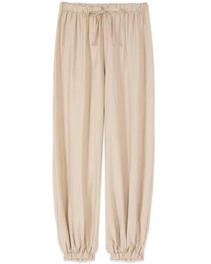 Oltre Broeken ,Polyester Joggingbroek Van Soepele Stof - Naturel