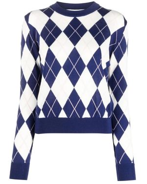 MSGM Round-Neck Knitwear - Azul
