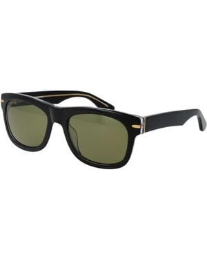 Serengeti Schwarze Polarisierte Sonnenbrille Rechteckiger Stil - Grün