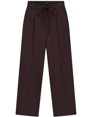 OLAF HUSSEIN Straight Trousers - Marrone