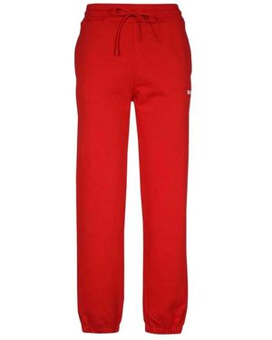 MSGM Broeken ,Rood ,Katoen Logo Joggingbroek Met Trekkoord