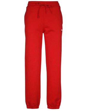 MSGM Broeken ,Rood ,Katoen Logo Joggingbroek Met Trekkoord