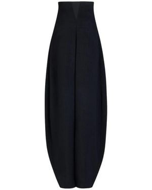 Alaïa Broeken ,Zwart ,Katoen High-Waist Tailored Pants - Blauw