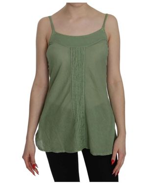 Pink Memories Sleeveless Tops - Green