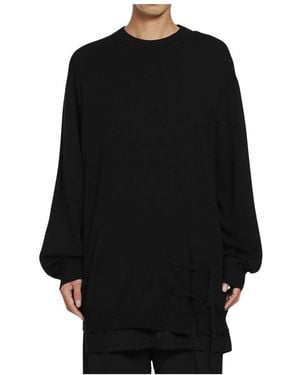 Yohji Yamamoto Round-Neck Knitwear - Black