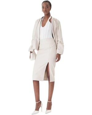 Rinascimento Leather Skirts - White
