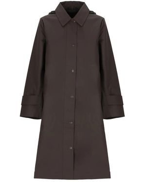 Rains Jassen ,Bruin ,Leer Nara Long W Jacket