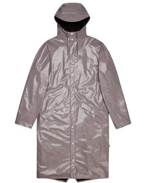 Rains Jassen ,Grijs ,Polyester Longer Jacket W3 - Bruin