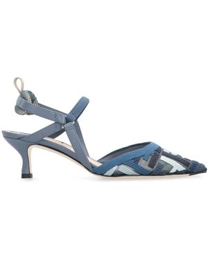 Fendi Slingbacks Mit Spitzer Zehenpartie Und Verstellbarem Knöchelriemen - Blau