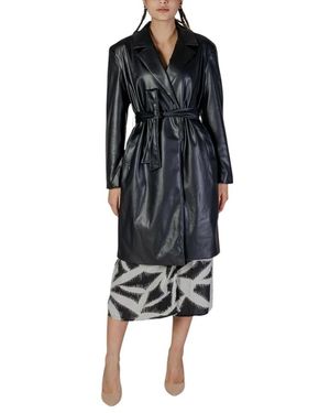 ONLY Jassen ,Zwart ,Polyester Polyester Jas Met Ceintuur