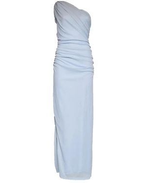 ROTATE BIRGER CHRISTENSEN Ninkana Asymmetric Draped One Shoulder Dress - Blue