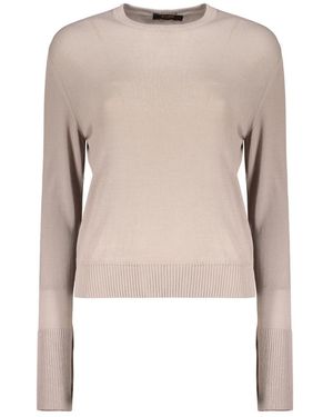 Moorer Round-Neck Knitwear - Natural