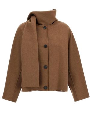 Max Mara Single-Breasted Coats - Marrón
