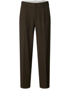 SELECTED Straight Trousers - Negro