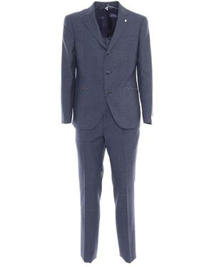 Luigi Bianchi Single Breasted Suits - Blue