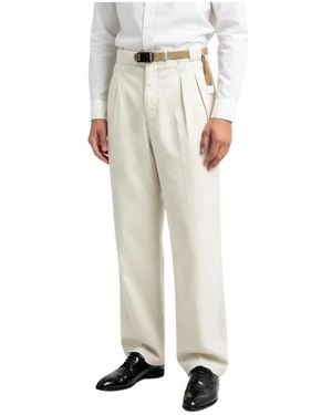 White Sand Wide Trousers - Neutro
