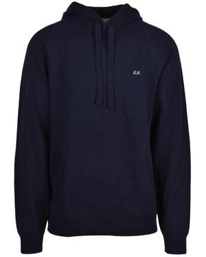 Sun 68 Gestrickter Hoodie - Blau