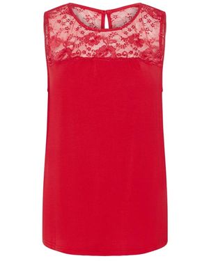 Cream Sleeveless Tops - Rosso
