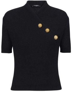 Balmain V-Neck Knitwear - Noir