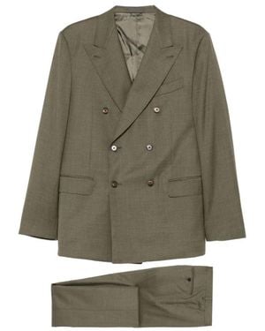 Caruso Double Breasted Suits - Green