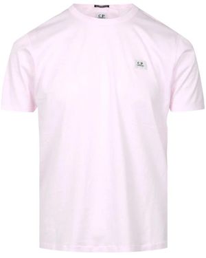 C.P. Company T-shirt rosa con logo stampato