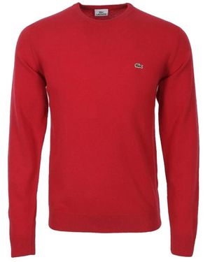 Lacoste Roter crewneck pullover 100% baumwolle
