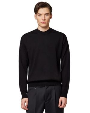 Alpha Studio Round-Neck Knitwear - Nero