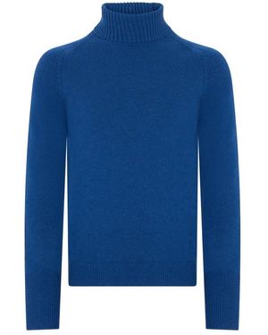 Fedeli Kaschmir-Rollkragenpullover - Blau