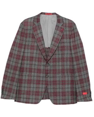 Isaia Karierter Blazer - Grau